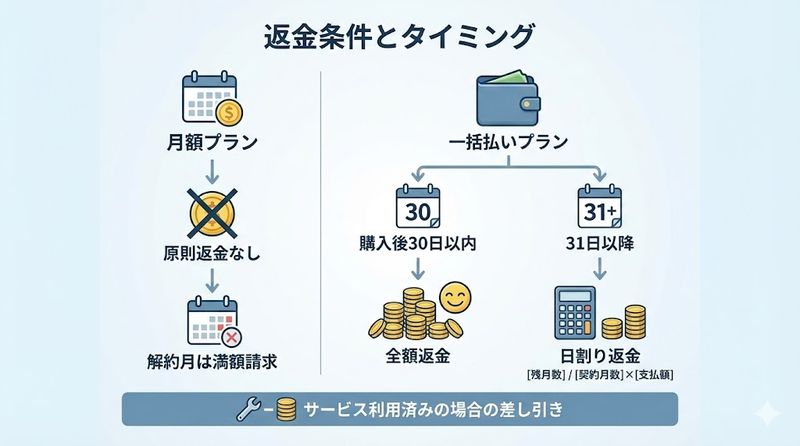 4. 返金条件とタイミング