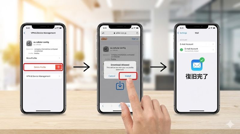 6.構成プロファイルの削除と再インストール