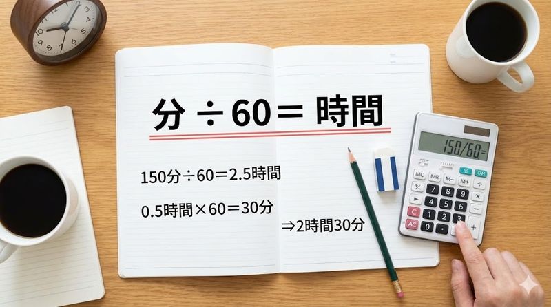 2.分を時間に直す計算方法と公式