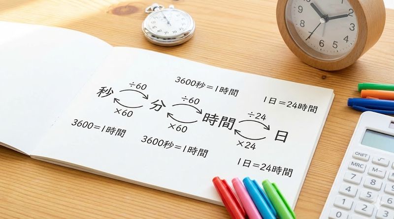 3.秒・分・時間・日の単位変換方法