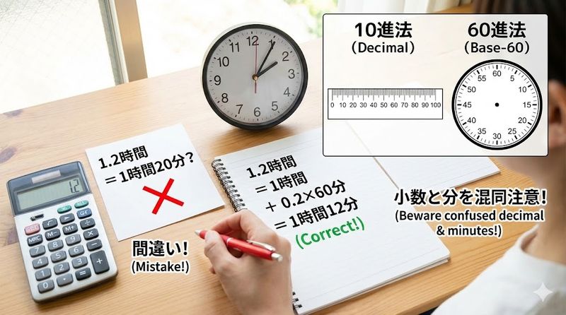 4.時間計算でよくある間違いと注意点