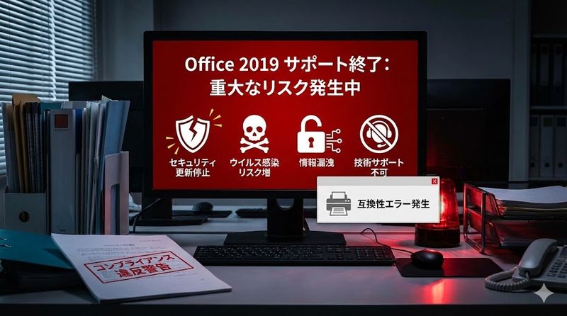 2.Office2019サポート終了後の影響とリスク