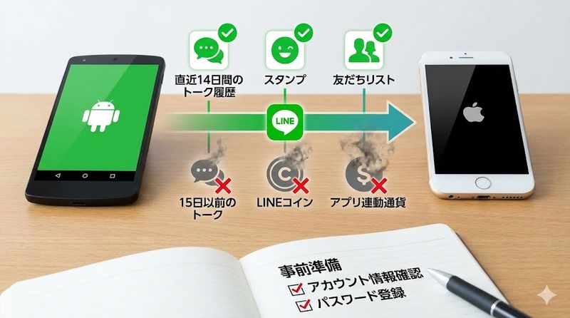 1.アンドロイドからiPhoneへのLINE引き継ぎ前に確認すべき重要事項