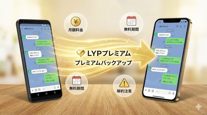 3.14日以上前のトーク履歴を引き継ぐプレミアムバックアップ