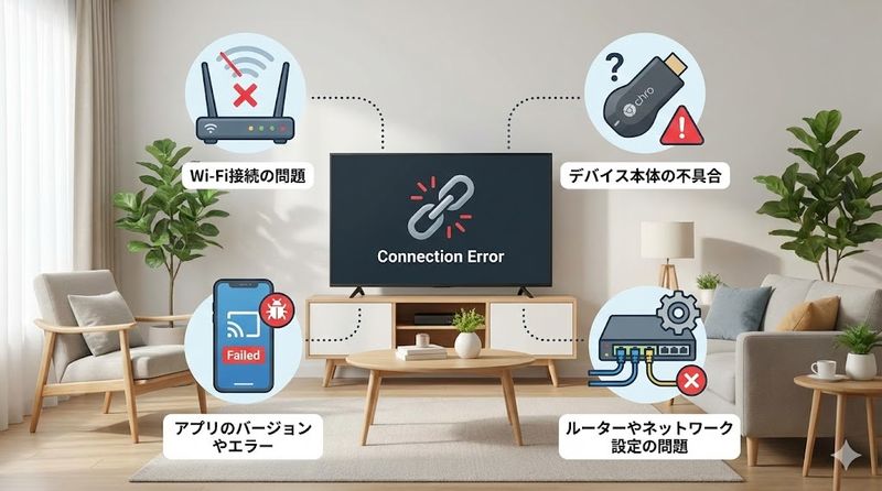 1.クロムキャストが繋がらない主な原因