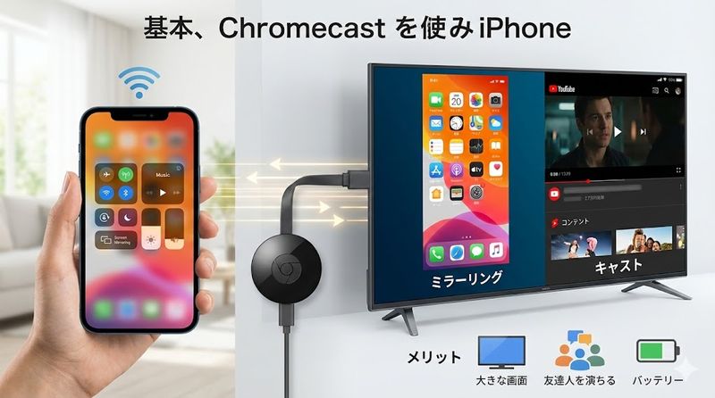 1.クロームキャストでiPhoneをミラーリングする基礎知識
