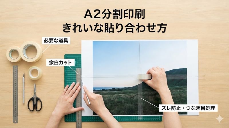 4.A2印刷をきれいに仕上げるための貼り合わせ作業