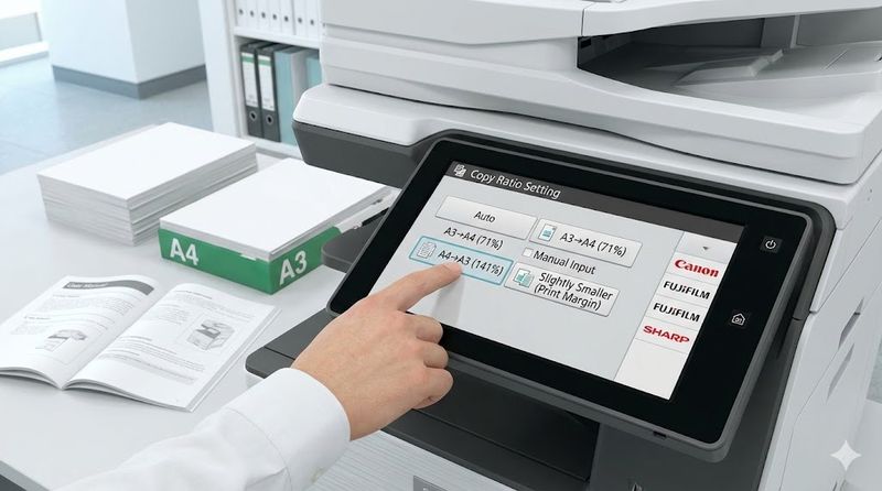 3.コピー機でのa4a3倍率設定方法