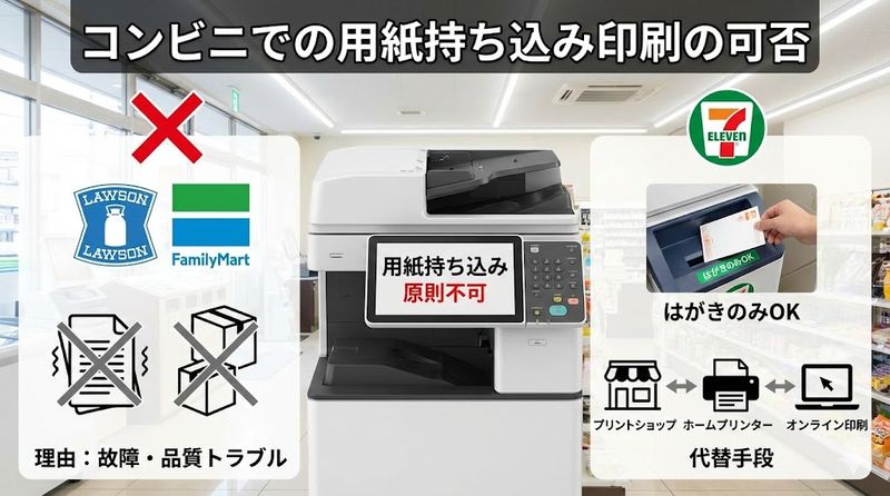 2.コンビニでの用紙持ち込み印刷の可否