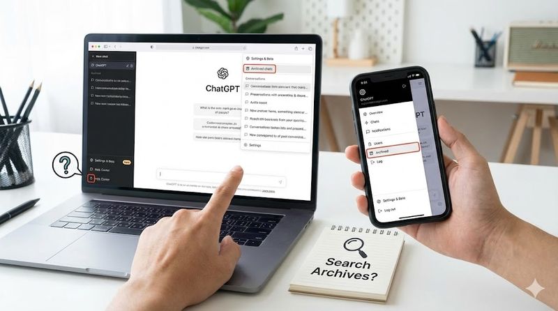 2.チャットGPTアーカイブの保存場所と確認方法