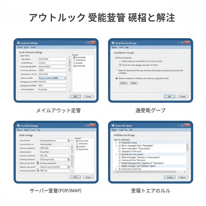 2.アウトルックの受信設定を確認して解決する方法