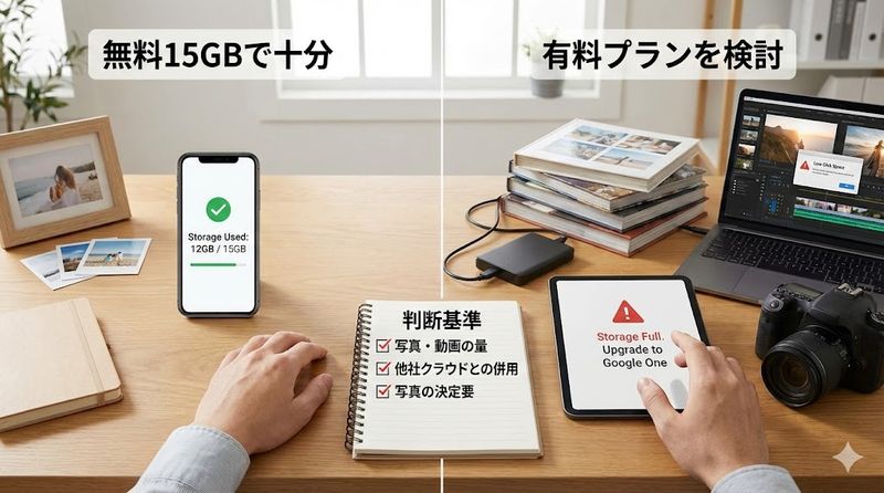 2.グーグルワンが必要な人・いらない人の判断基準