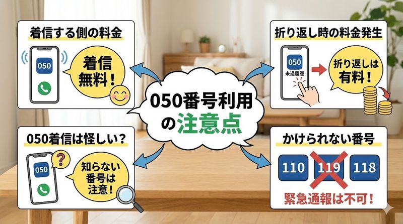 4.050番号を利用する際の注意点