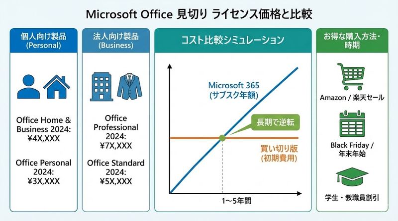 2.マイクロソフト オフィス買い切り版の価格比較