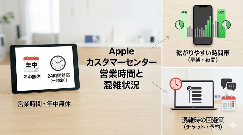 3.apple カスタマーセンターの営業時間と混雑状況