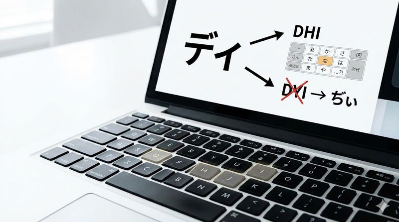 1.「ディ」のパソコンでの基本的な打ち方