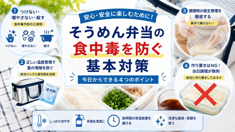 2.そうめん弁当の食中毒を防ぐための基本対策