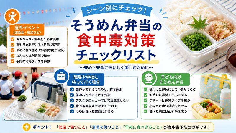 4.シーン別に見るそうめん弁当の食中毒対策チェックリスト
