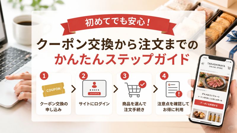 2.高島屋グルメ&コンフォートのクーポン交換手順と使い方