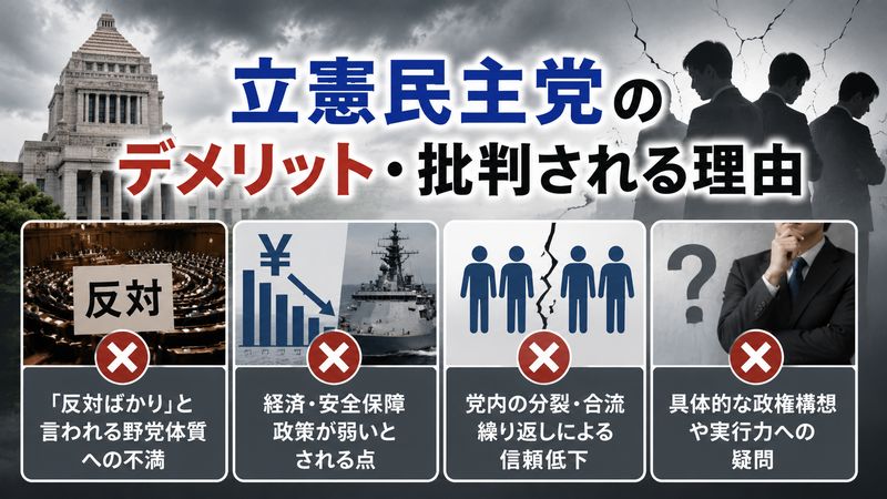 3. 立憲民主党のデメリット・批判される理由