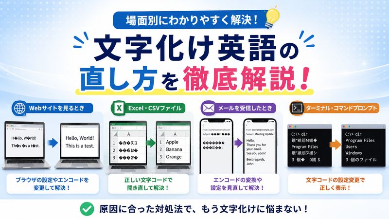 2. 場面別・文字化け英語の直し方