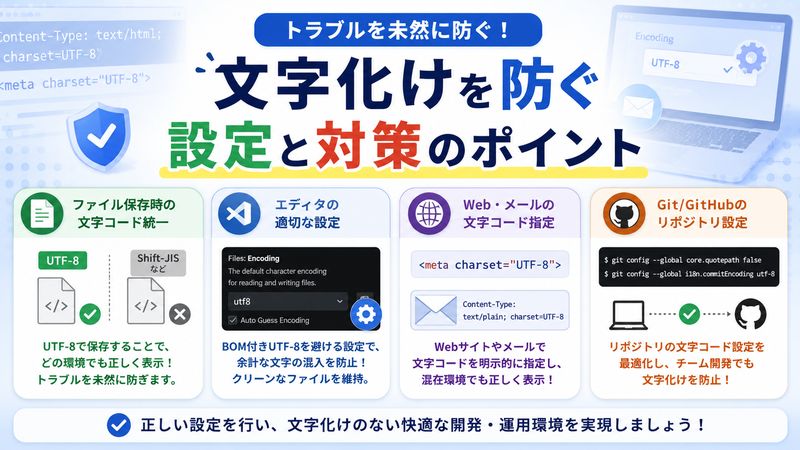 3. 文字化けを事前に防ぐための設定と対策