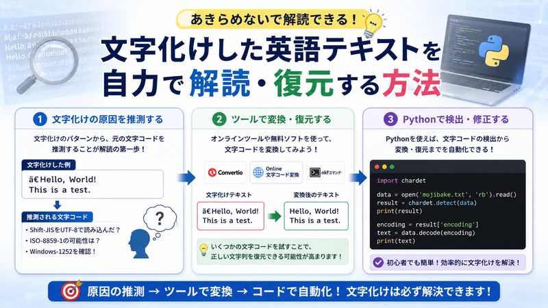 4. 文字化けした英語テキストを自力で解読・復元する方法