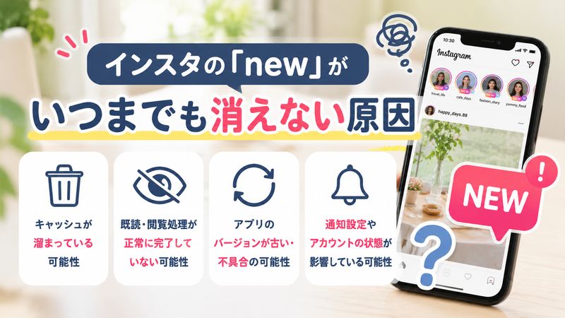 2. インスタの「new」がいつまでも消えない原因