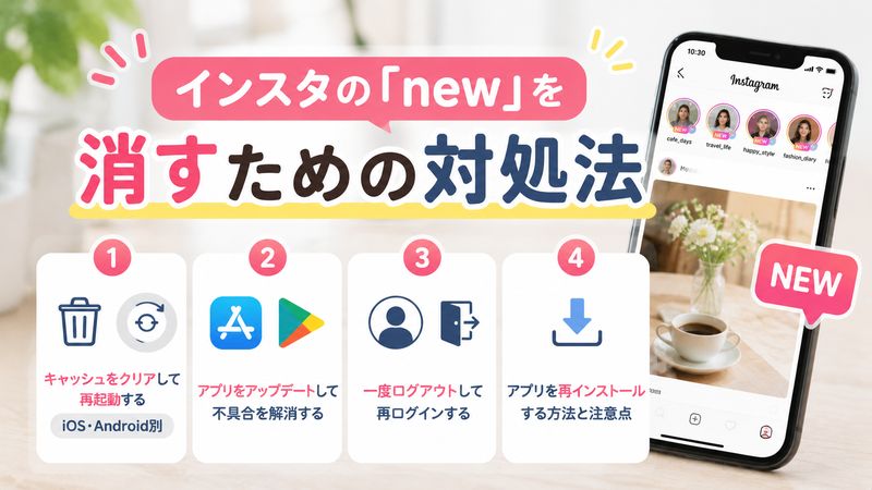 3. インスタの「new」を消すための具体的な対処法