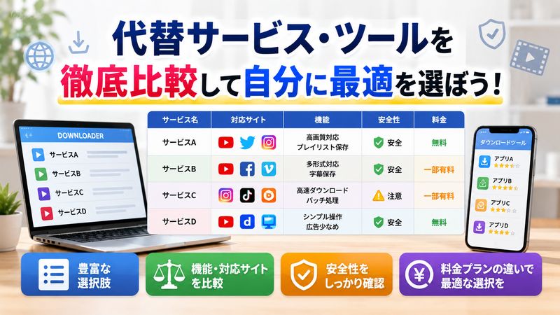 3. 例のダウンローダーの代替サービス・ツール比較
