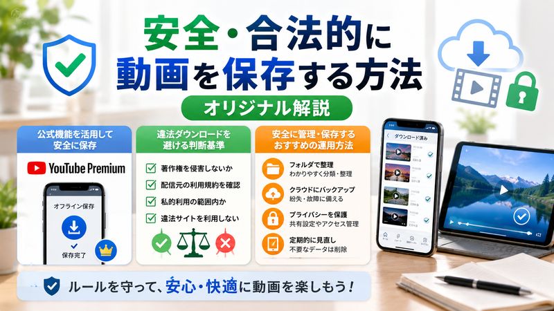 4. 安全・合法的に動画を保存する方法【オリジナル解説】