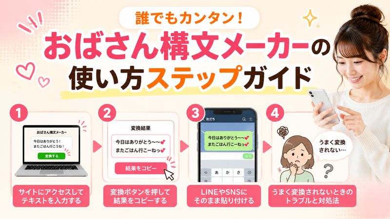 2.おばさん構文メーカーの使い方ステップガイド