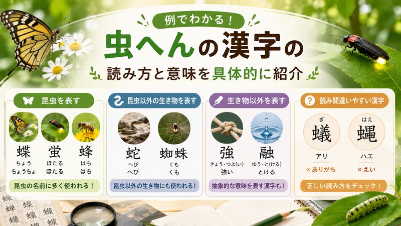 3.虫へんの漢字の読み方と意味を具体的に紹介