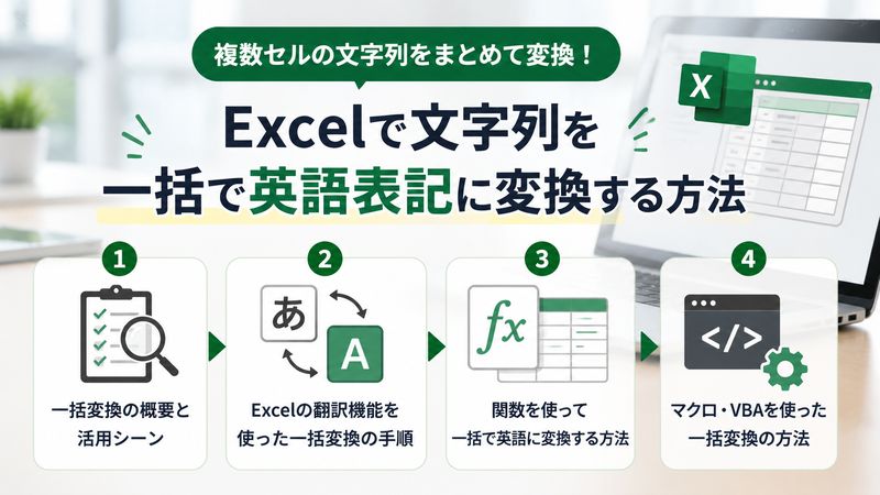 1.Excelで文字列を一括で英語表記に変換する基本方法