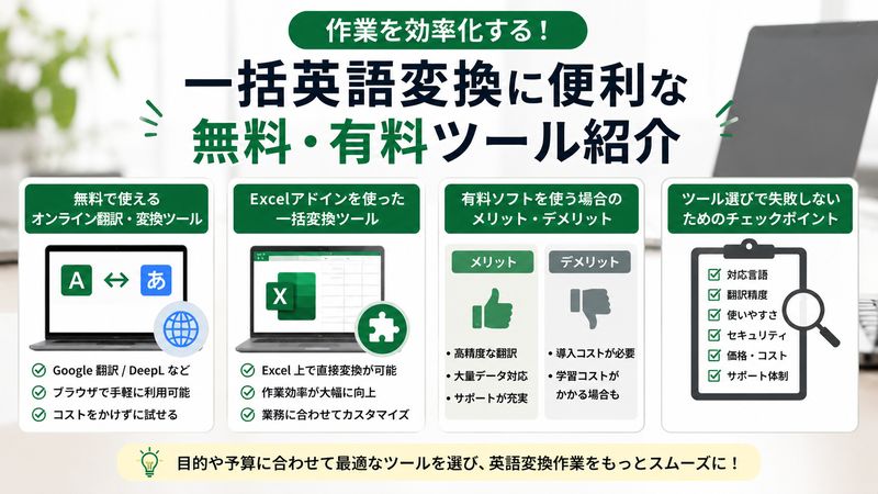 4.一括英語変換に便利な無料・有料ツール紹介