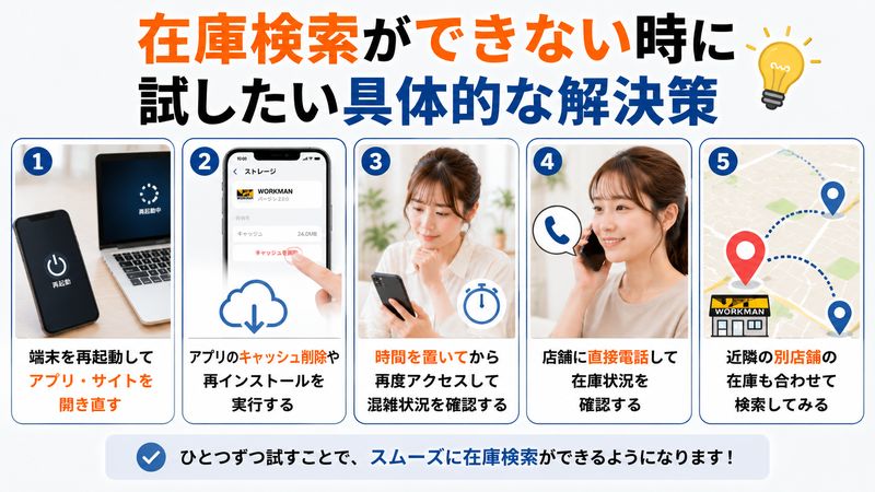 3.在庫検索ができない時に試したい具体的な解決策