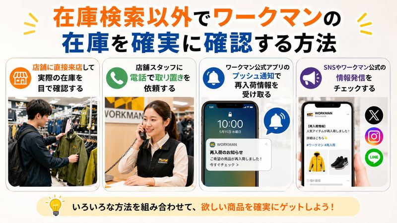 4.在庫検索以外でワークマンの在庫を確実に確認する方法