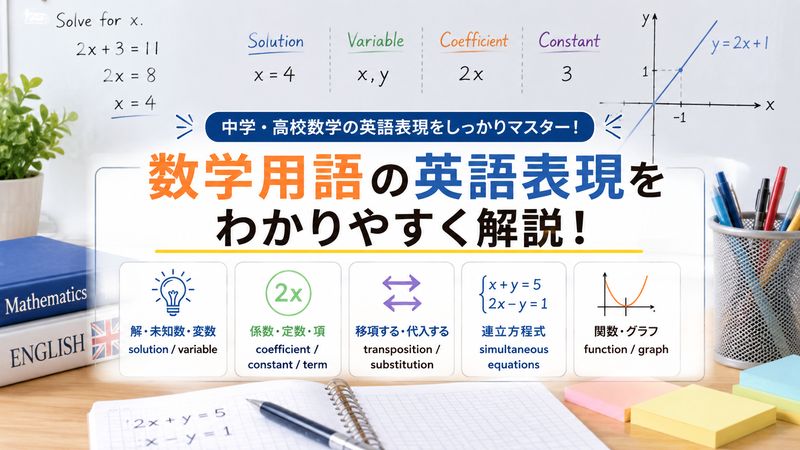 2.方程式に関する数学用語の英語表現