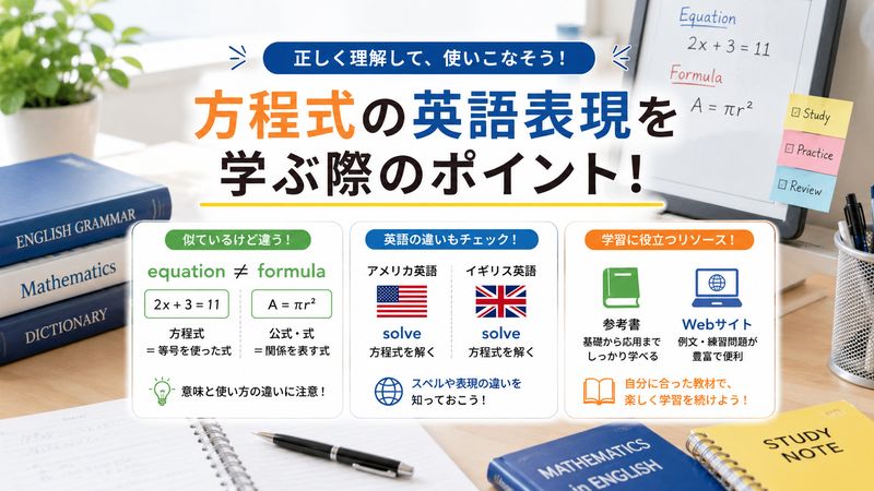 4.方程式の英語表現を学ぶ際の注意点