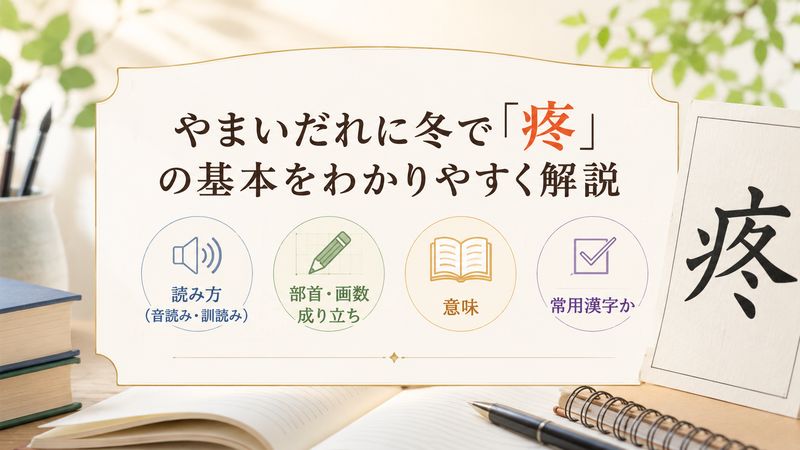 1.やまいだれに冬で「疼」という漢字とは