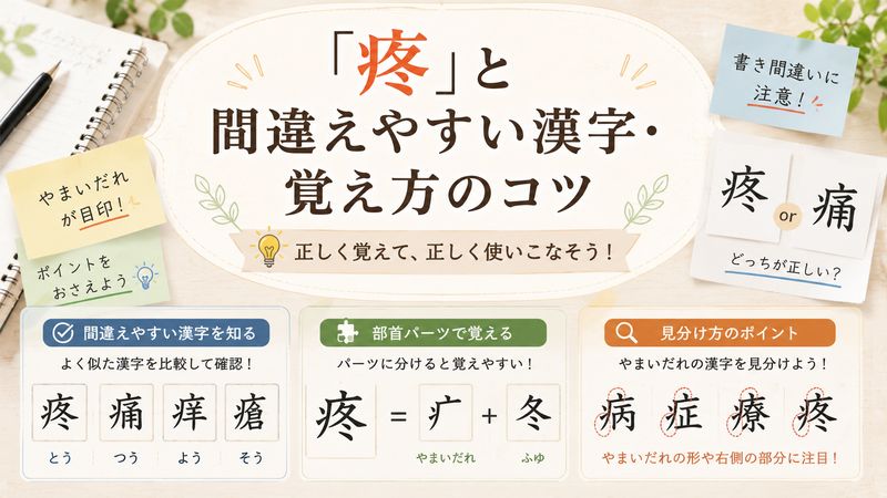 4.「疼」と間違えやすい漢字・覚え方のコツ