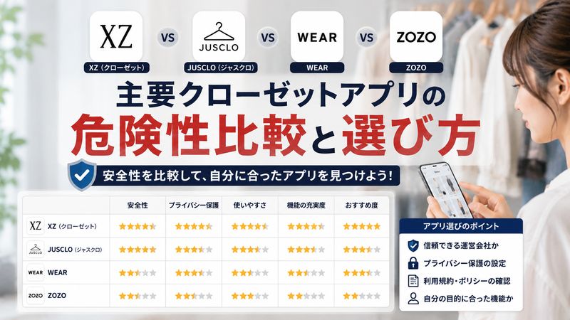 4.主要クローゼットアプリの危険性比較と選び方