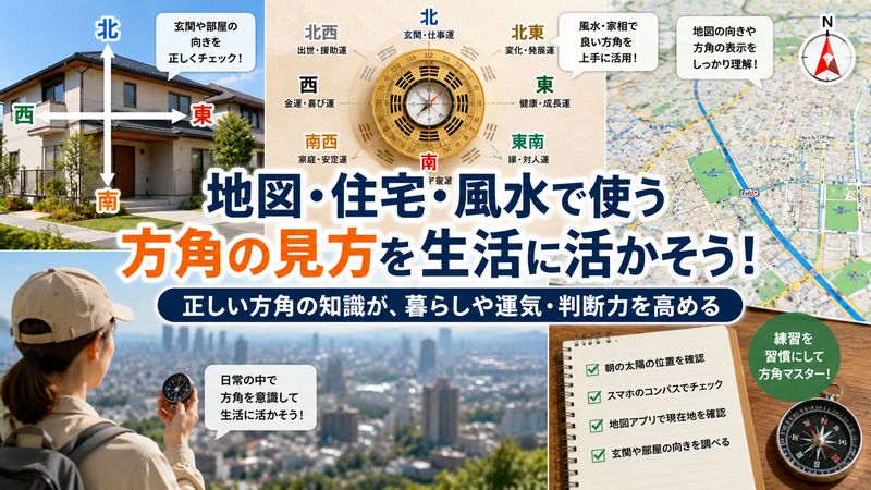 4.地図・住宅・風水で使う方角の見方【実生活への応用】