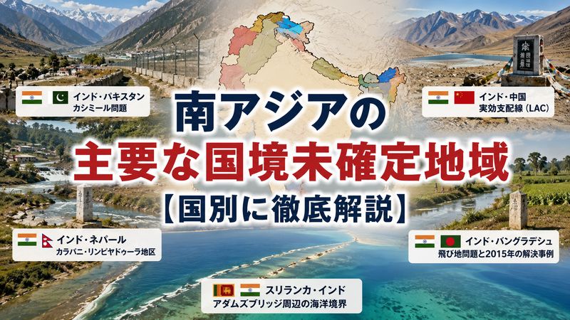 2. 南アジアの主要な国境未確定地域【国別に徹底解説】