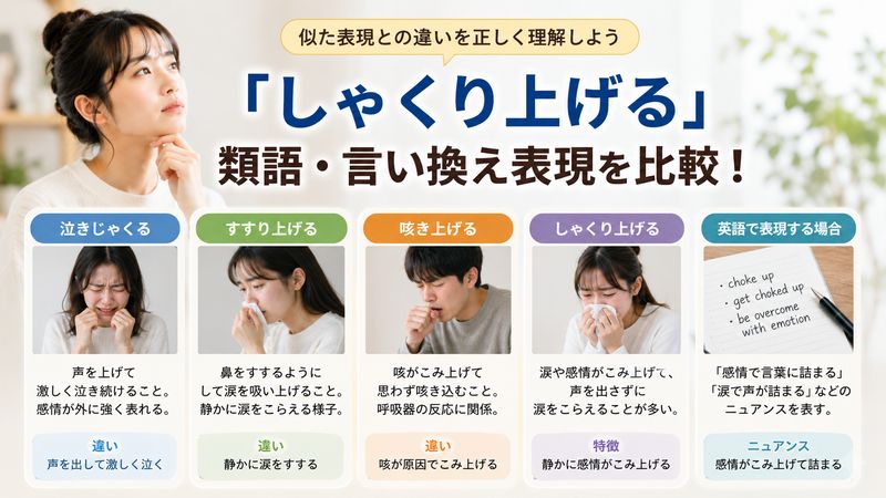 4.「しゃくり上げる」の類語・言い換え表現