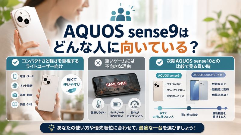 4.AQUOS sense9はどんな人に向いている?