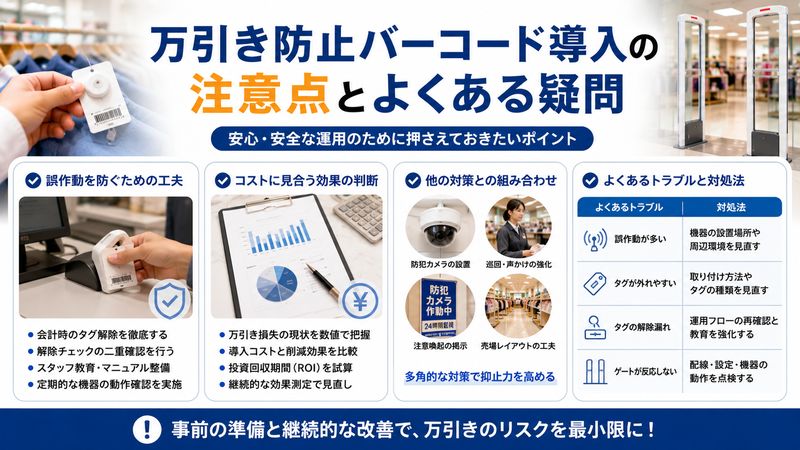 4.万引き防止バーコード導入における注意点とよくある疑問