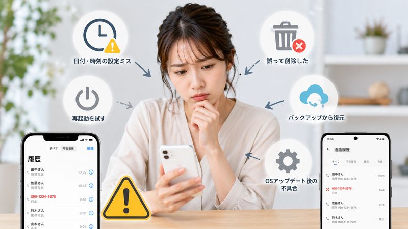 2.今日の着信履歴が見れない・消えたときの原因と対処法